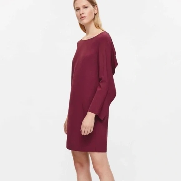 New! COS Scalloped‎ Long Sleeved Nubu Dress - Picture 1 of 9